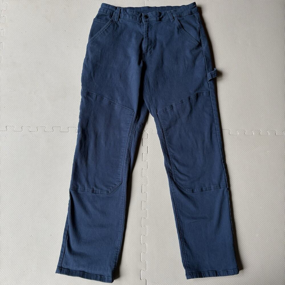 Caterpillar Mens Workwear Pants Blue Carpenter Reinforced Knees Straight Leg